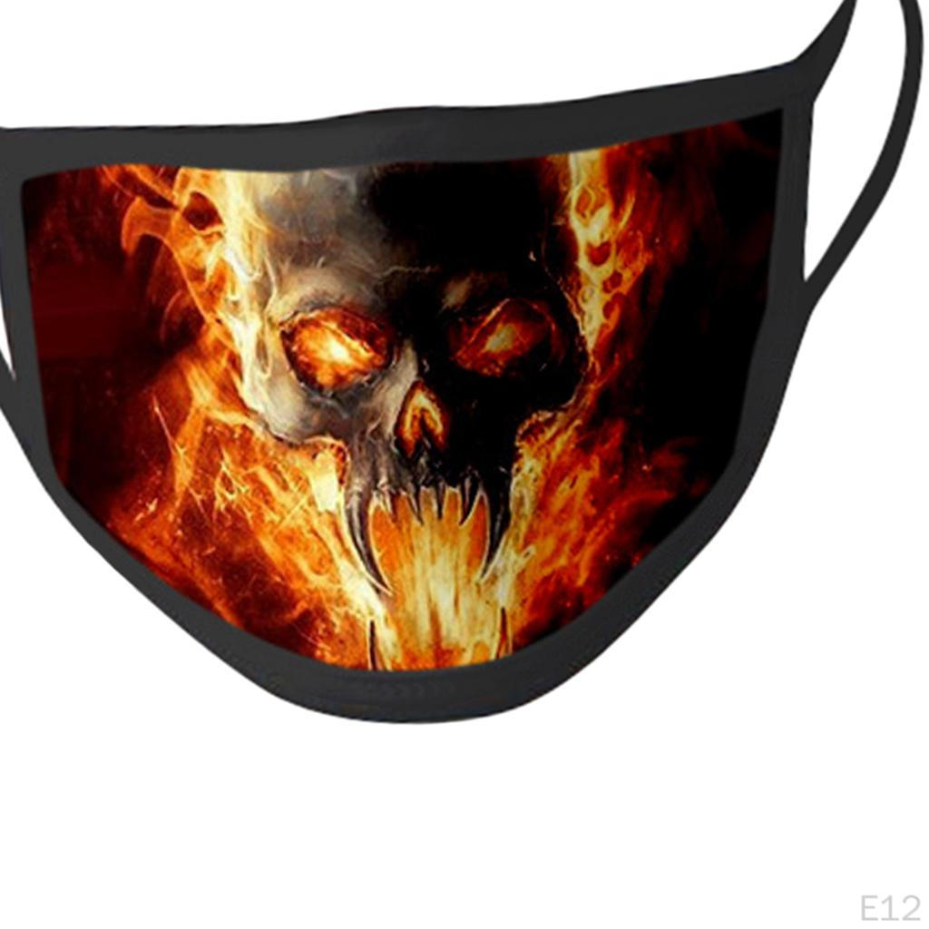 Маска из ткани с принтом черепа, многоразовая, моющаяся, для вечеринки в стиле панк