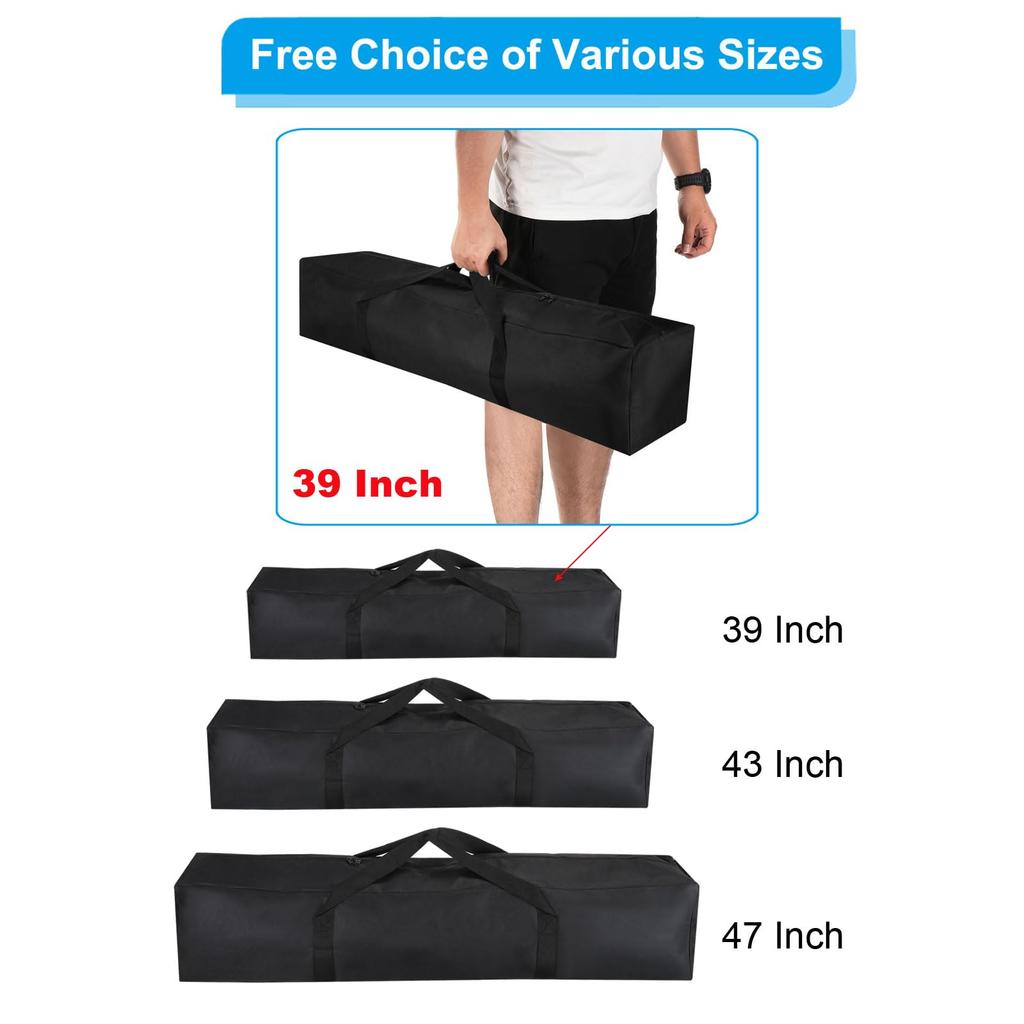 PATIKIL 47" Camp Chair Replacement Bag Set of 2 Nylon Collapsible Carry Bags with Shoulder Strap for Outdoor Camping Black