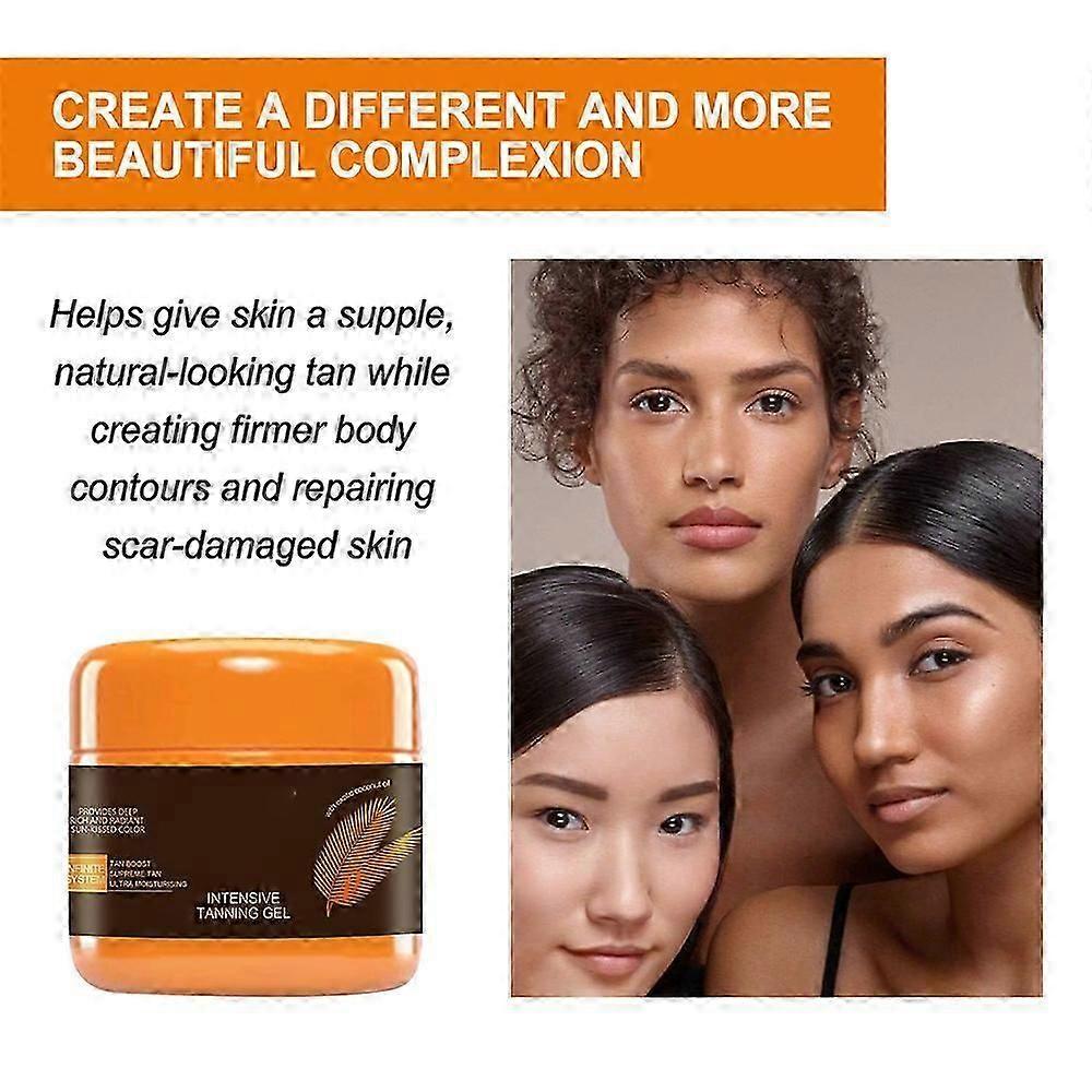 1-3Pcs Tanning Gel, Luxury Intensive Tanning Gel, Tanning Gel, Natural Tanning Accelerator Cream Gel, Dark Brown Tanning Gel for Sunbeds & Outdoor Sun