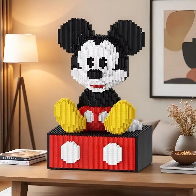 Disney Игрушка Конструктор Микки Маус Сидящий в Ящике Игрушка Конструктор Микки Маус Соединяющиеся Кубики Подарок на День Рождения