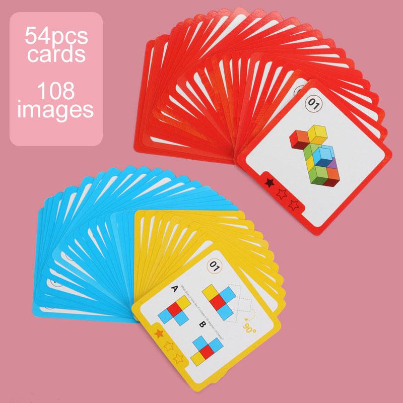 3D пространственное мышление Строительные блоки Куб Радужные stacking blocks Игра Математика Дошкольное обучение Образовательные игрушки для детей Дети