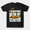 Мужская черная футболка с принтом Райдер на моторизованном электрическом самокате E-Scooter Печать на трансферной бумаге без вырезания Хлопковая футболка