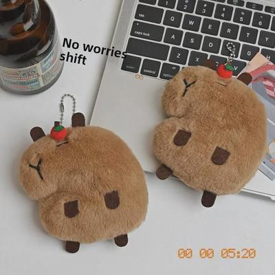 Очаровательная плюшевая кукла-яблоко Капибара - симпатичная подвеска в виде морской свинки для рюкзаков и подарков для девочек