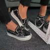 Fashion Rhinestones Woman Shoes Women Shining Rhinestone Slip-on Loafers Bowknot Lazy Casual Plataforma Mujer
