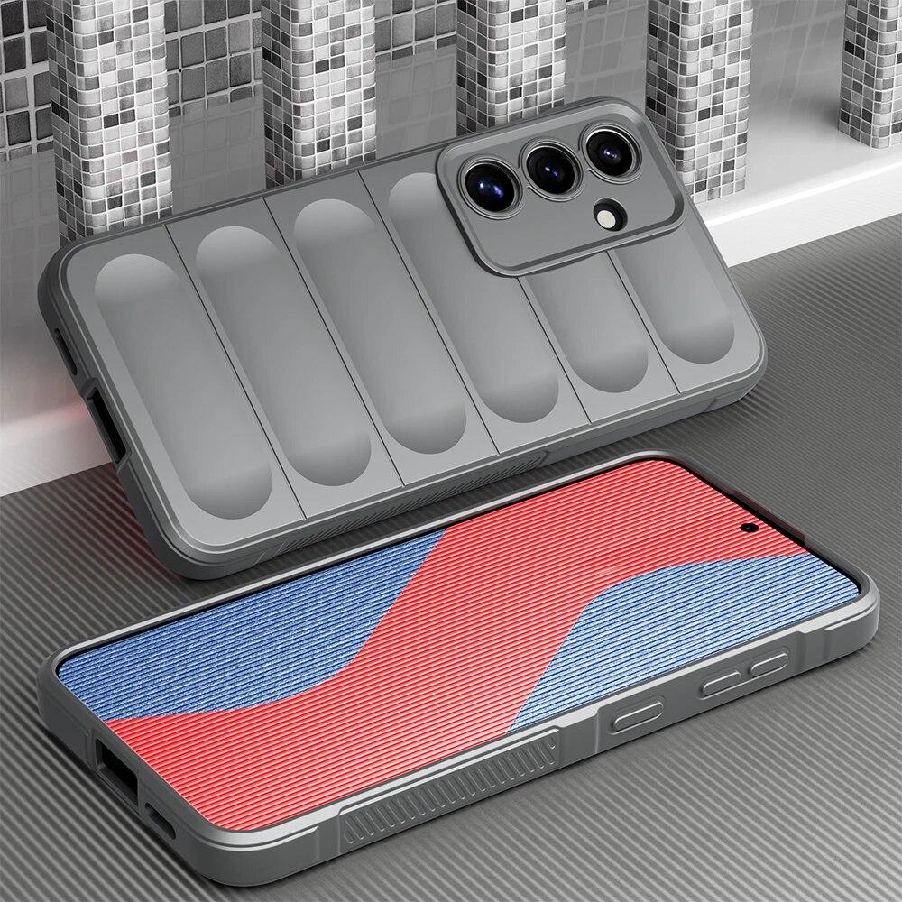 KEYSION Shockproof Case for Samsung S24 Ultra 5G S23 FE S22+ S21 Plus Soft Silicone Phone Back Cover for Galaxy Note 20 Ultra 5G