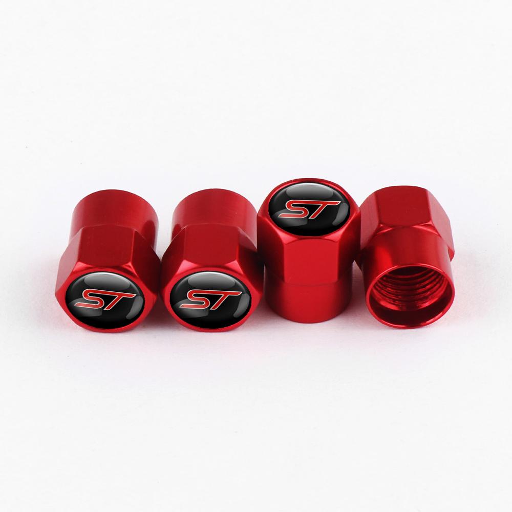 TQ013-4pcs Car Wheel Tire Valve Stem Caps Airtight Cover For Ford ST Line Focus Mondeo Fiesta Kuga Ranger MK2 MK3 MK4 Tyre accessories