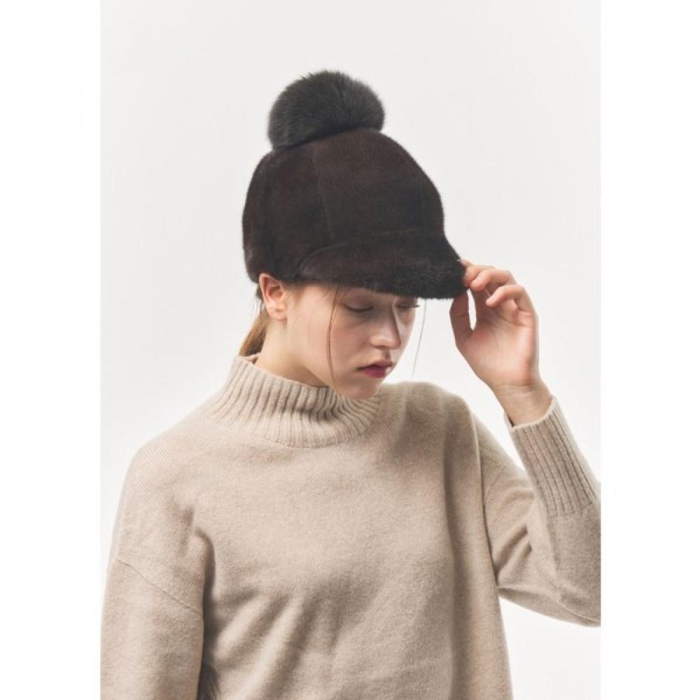 Jindo Leather Mink Fur Cap Hat Jft906
