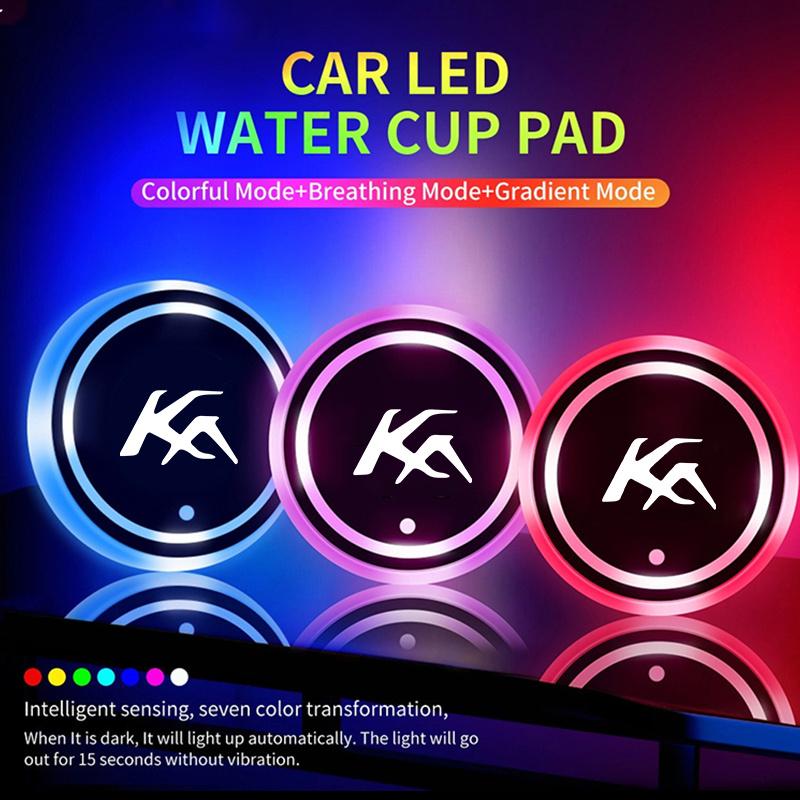 Led Car Cup USB Charging Luminous Coaster Auto Interior Accessories For Ford Ka 2022 2021 2020 2019 2018 2017 2016 2015 2014