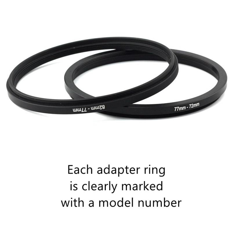 9pcs Camera Lens Filter Step Up &amp; Down Ring Adapter Set 37-82mm 82-37mm For Canon Nikon Fujifilm Dslr Lenses