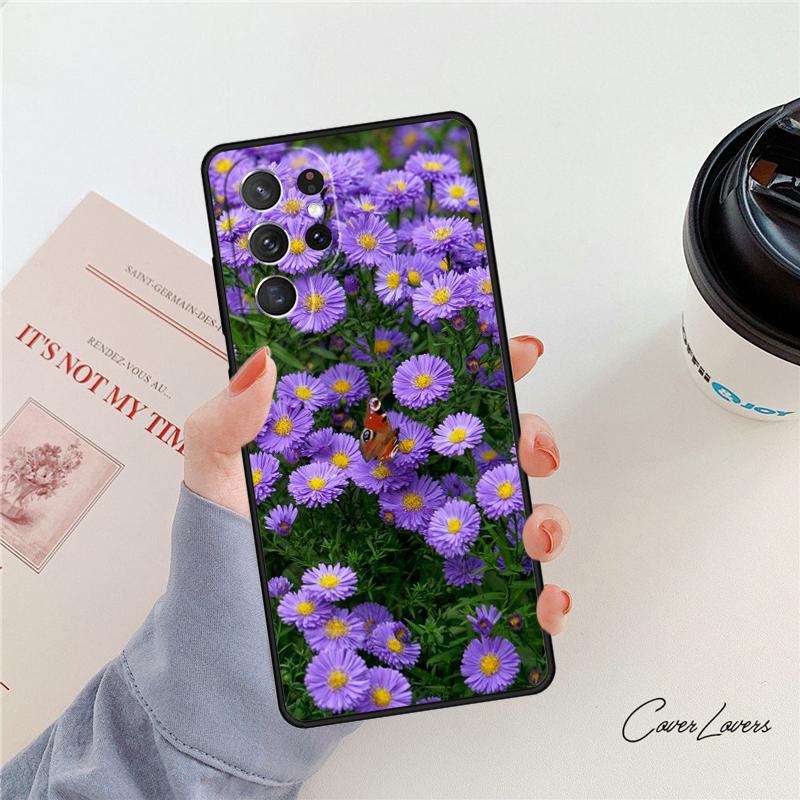 Чехол для телефона с цветком ромашки Для Samsung Galaxy S24 S25 S23 S22 Ultra Note 10 20 Plus S20 S21 FE Чехол