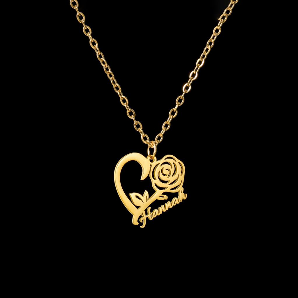 Atoztide Personalized Custom Name Necklace for Women Stainless Steel Heart Pendant Nameplate Choker Link Chain Jewelry Gifts
