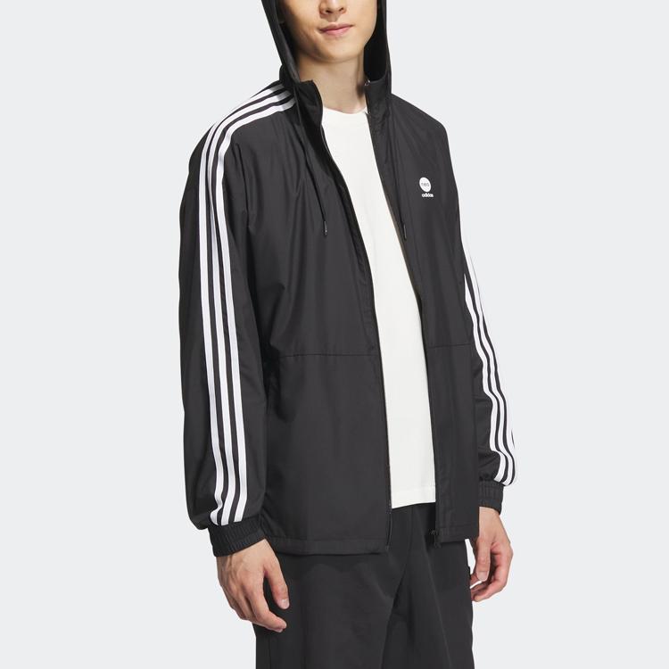 Adidas Ветровка Neo Essentials с тремя полосками, куртки унисекс, черная IA4962