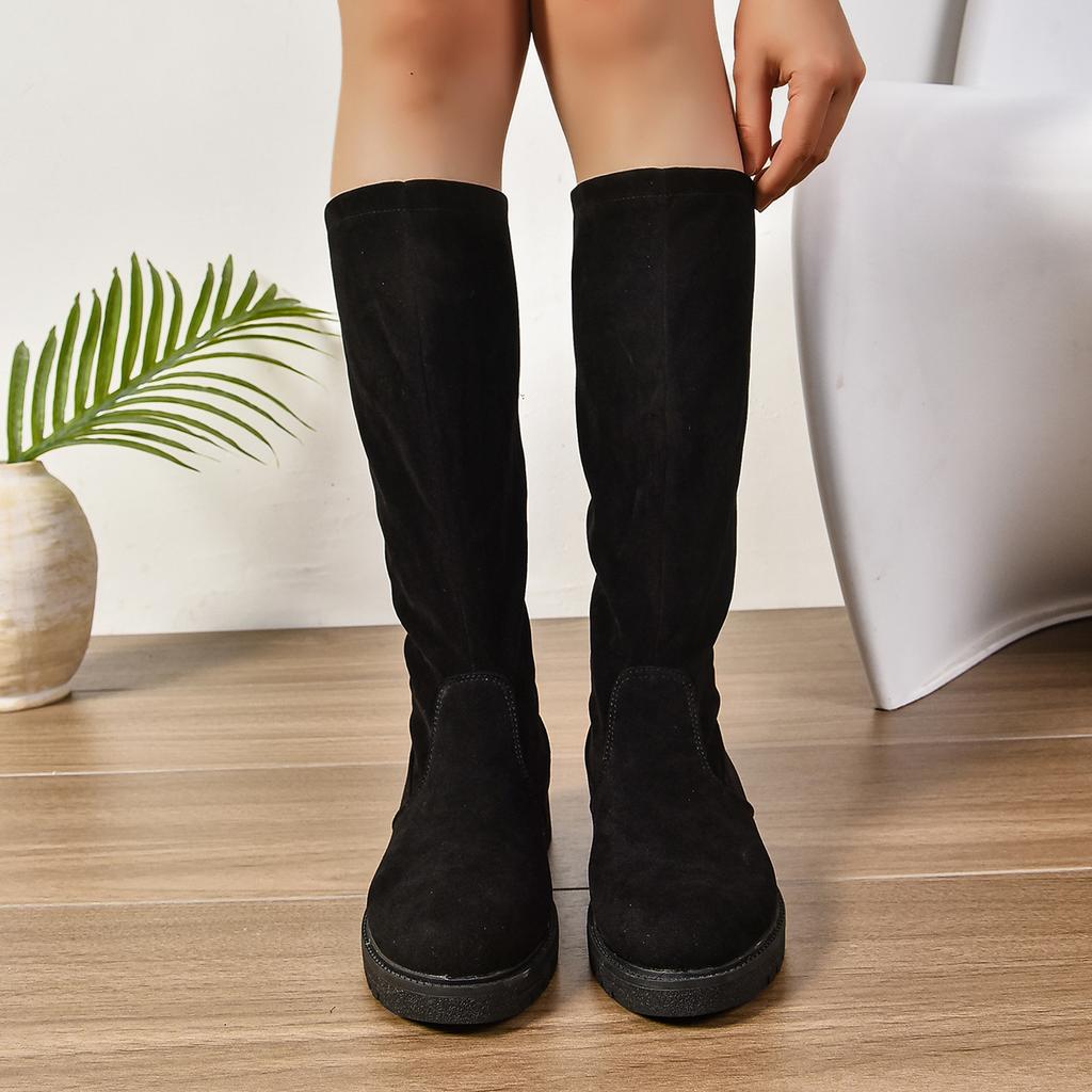 Женские длинные сапоги осень-зима 2024 новые высокие сапоги женские эластичные модные рыцарские сапоги на открытом воздухе удобная обувь для ходьбы для женщин