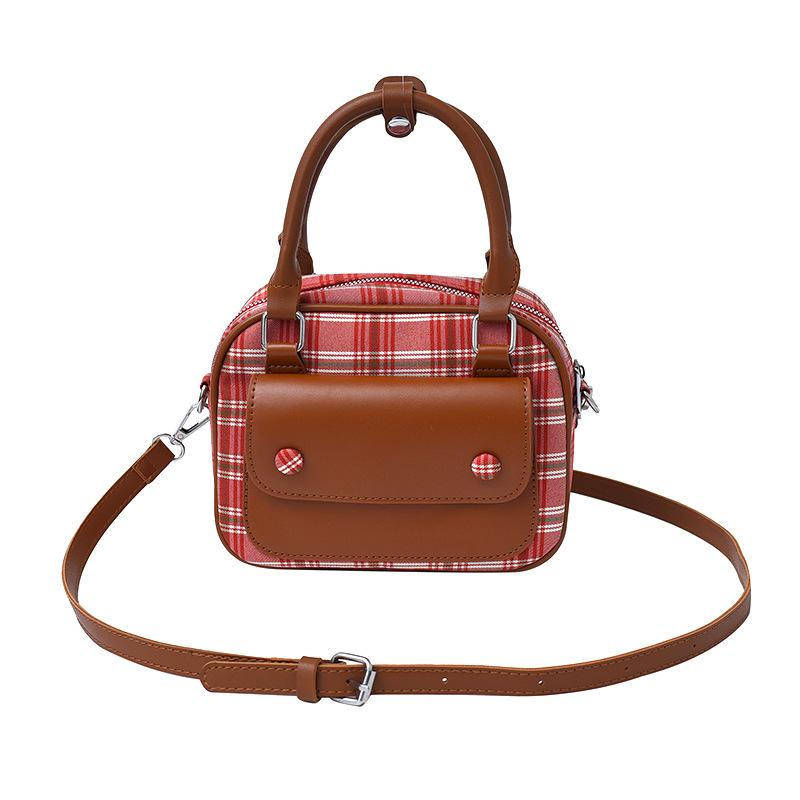Простая маленькая квадратная сумка для ручной носки, женская летняя новая модная трендовая клетчатая сумка-мессенджер на плечо