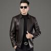 Middle-aged Leather Jacket Men's Sheepskin Casual Business Coat Dad Lapel Spring Autumn Winter High-end Leather Jacket