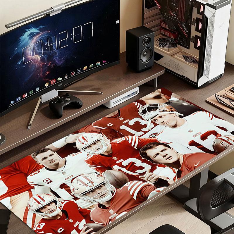 Brock Purdy Mouse Pad, Large Gaming Desk Mat, Non-slip XXL Mousepad for Laptop & Tablet, Mini PC Playmat with Stitched Edges
