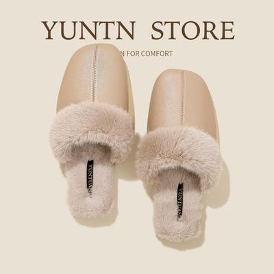 Женские плюшевые хлопковые тапочки - Теплые, на вельветовой подкладке, Нескользящие, Приятные для кожи для дома