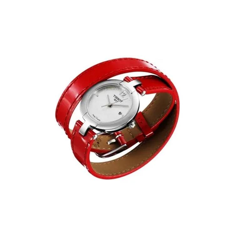 Tissot Женские часы Tissot T-Lady T084.210.16.117.00 с кварцевым механизмом, 28 мм, белый циферблат, корпус из нержавеющей стали, коллекция Pink Multicolor