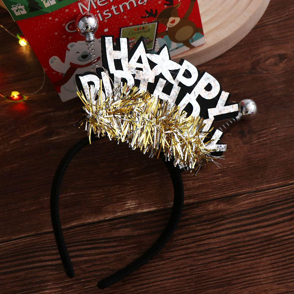 Plastic Ball LED Light Hair Hoop Letter Children Birthday Hair Bands Happy Birthday Headband  Girls