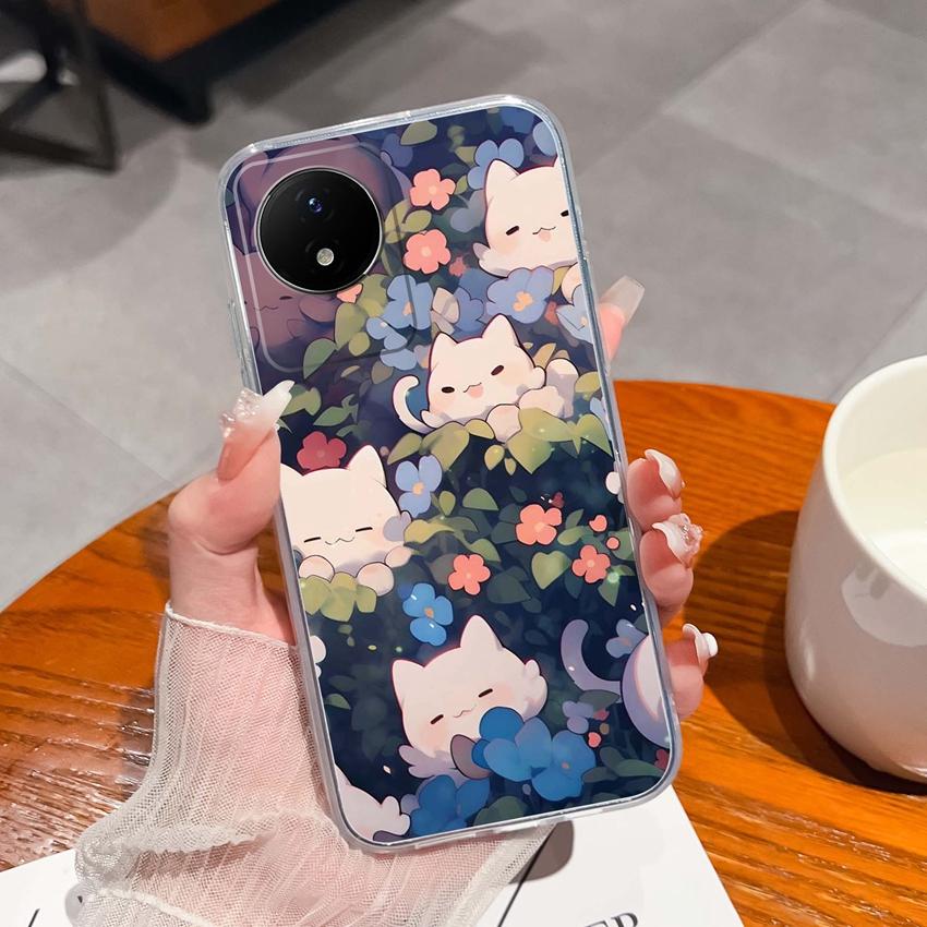 Для Vivo Y02 Y02A Y02S Y10 Y11 Y12 Y12a Y13 Y15 Y15a Y16 Y17 Y19 Прозрачный ТПУ чехол с рисунком океанического кита, противоударная задняя крышка для Vivo, силиконовый чехол для телефона