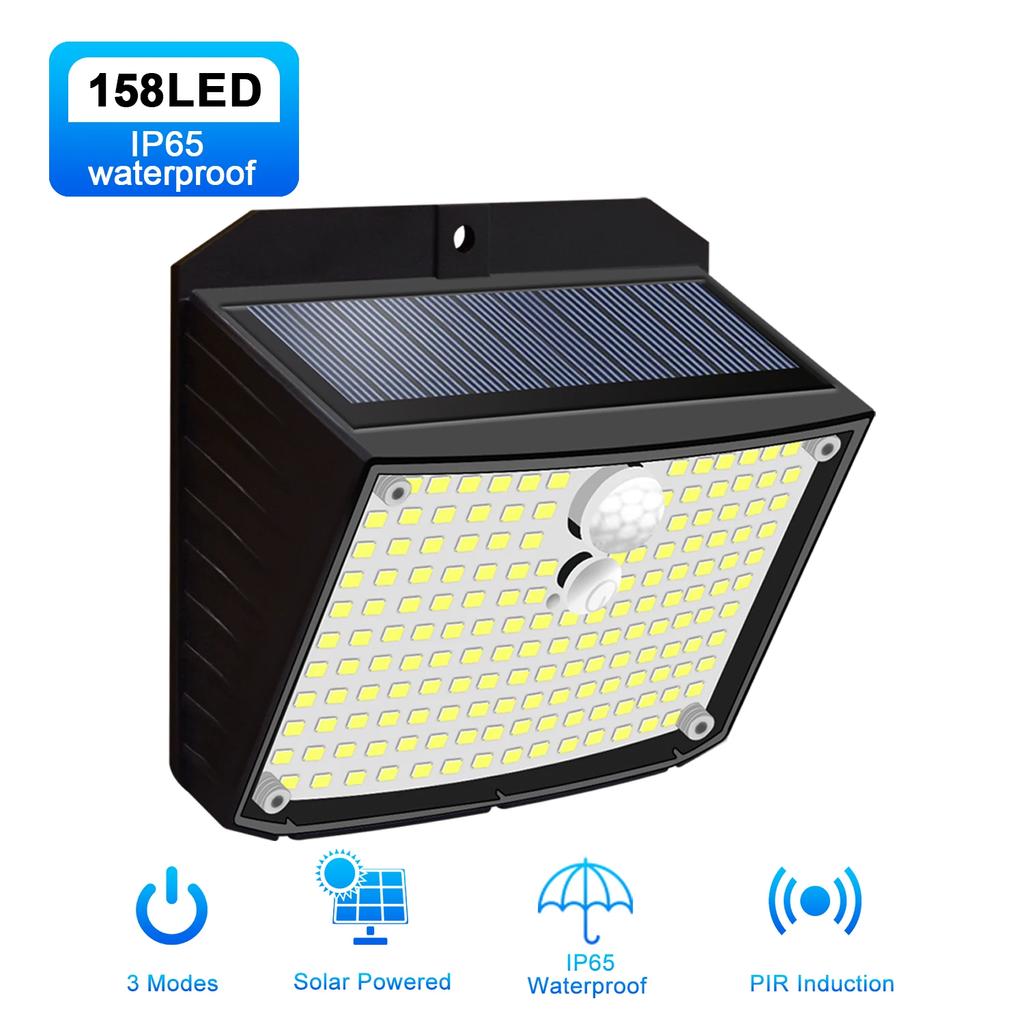 310 LED Solar Lamp Outdoor Light IP65 Waterproof for Garden Decorcation Street Lights Human Body Sensor 3 Modes Wall Lamp