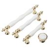 1pc Minimalist Golden Ivory White Ceramic Wardrobe Door Handles Cabinet Knob Drawer Pulls