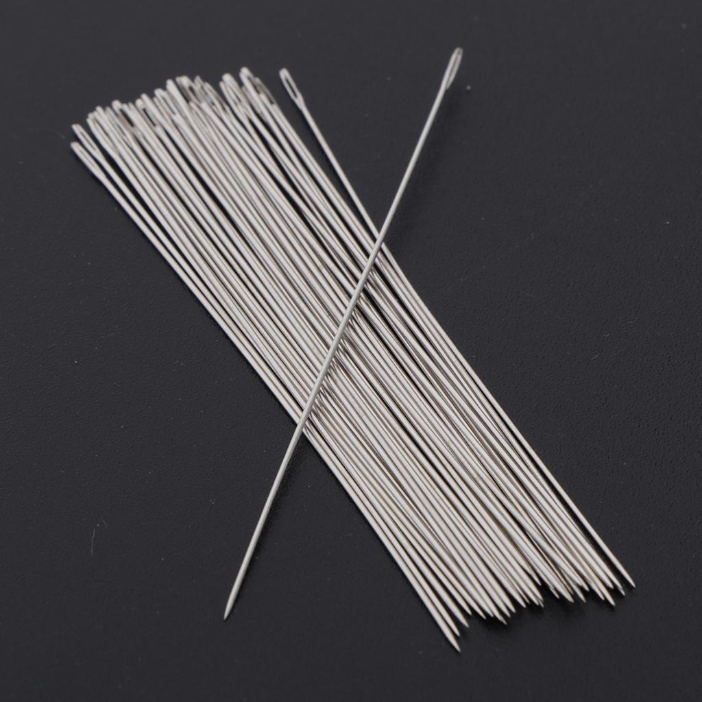 30Pcs Beading Needles, Seed Beads Needles Embroidery Big Eye Collapsible Set for Jewelry Making