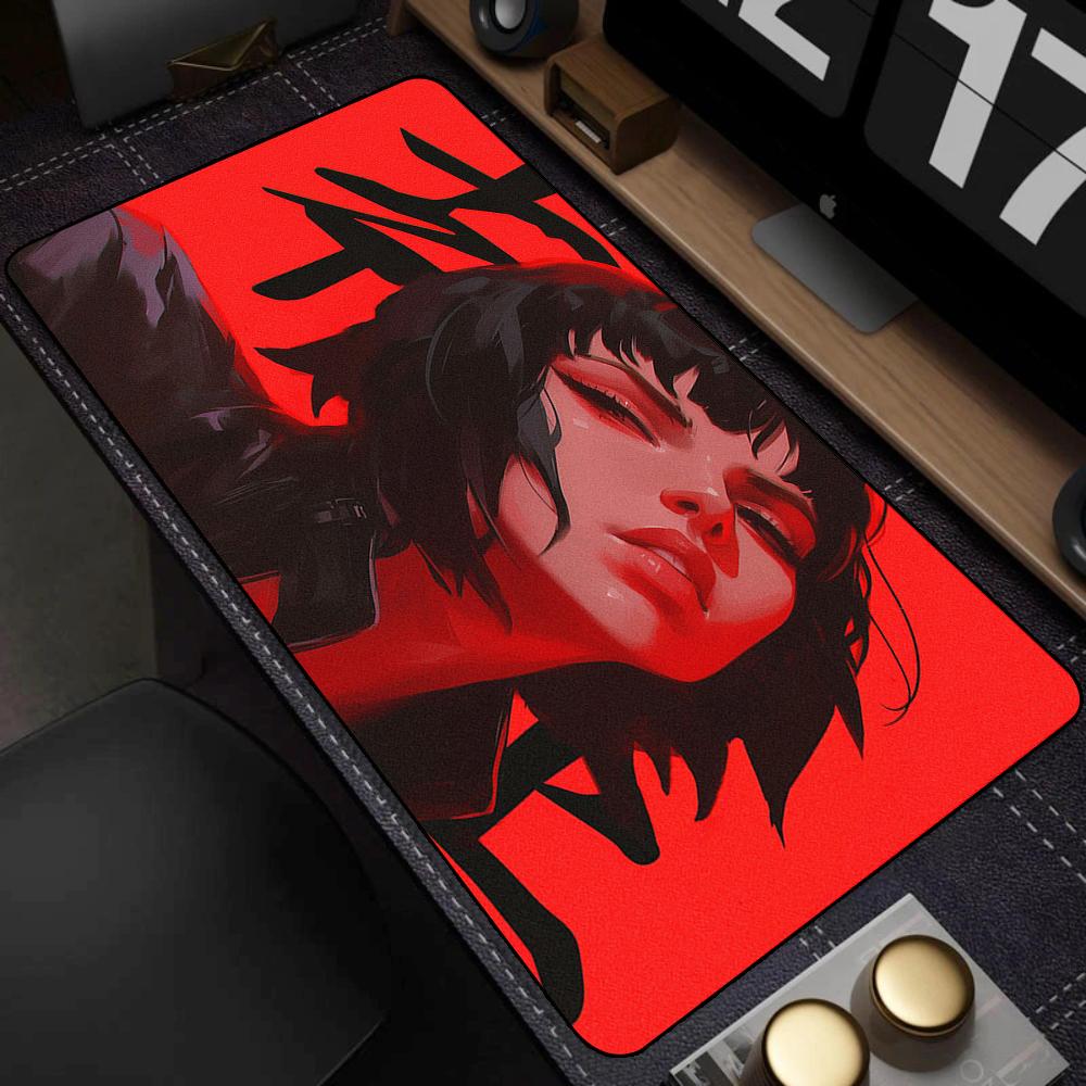 Игровой коврик для мыши 90x40 см Самурай Они Маска Девушки из Японии Deskmat Большой Игровой Профессиональный Премиум Коврик для мыши Аксессуары для контроля скорости