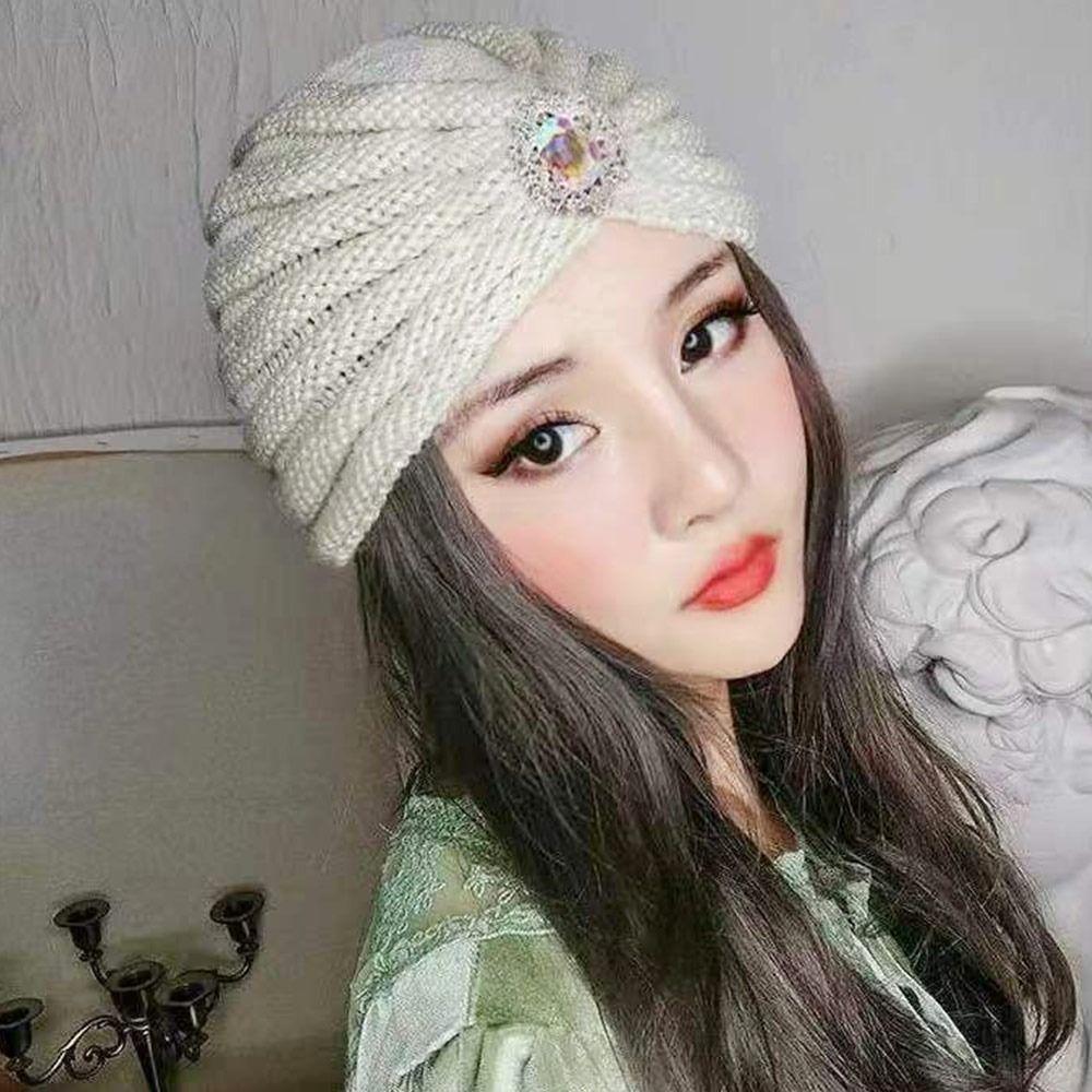 Thick Bohemia Turban Winter Warm Turban Cap Fashion Hijab Caps for Women