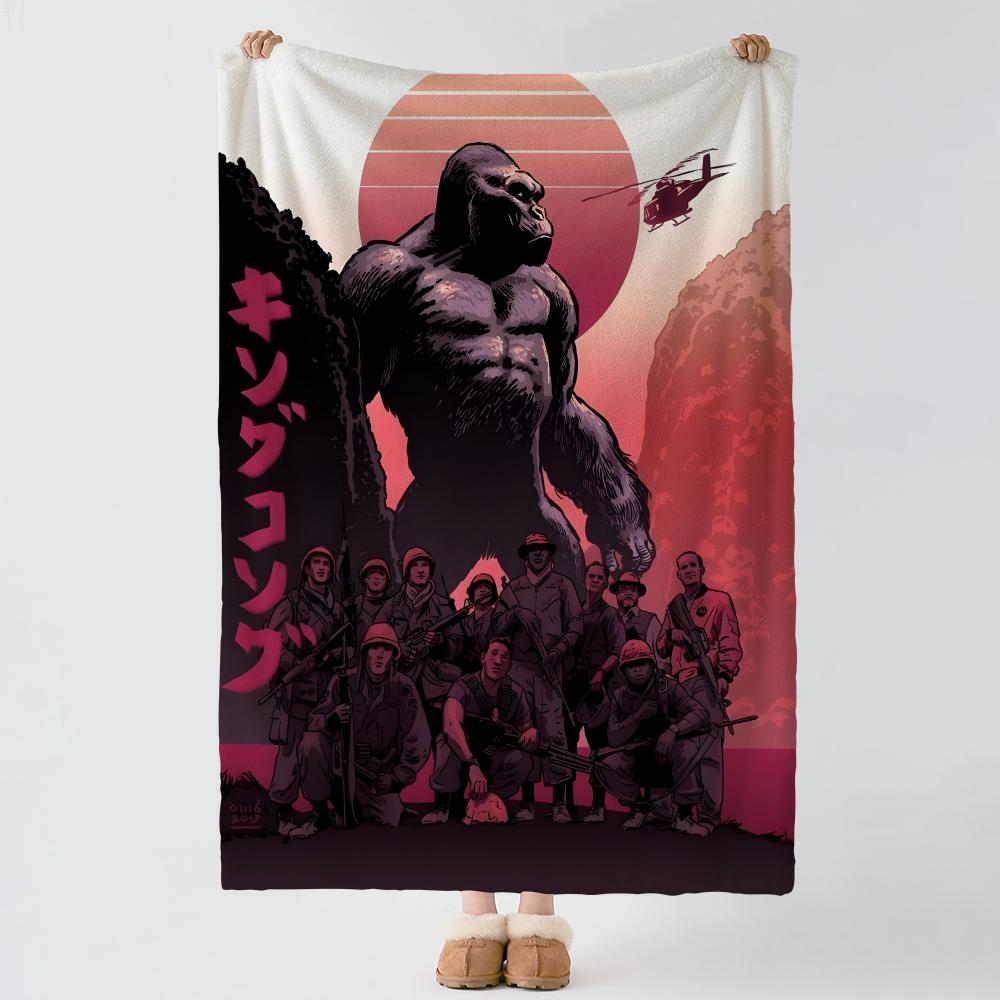 Фильм K-King Kong-g Бросок Толстое Уютное Фланелевое Одеяло, Многоцелевое Использование В Помещении На Улице Ежедневный Сон