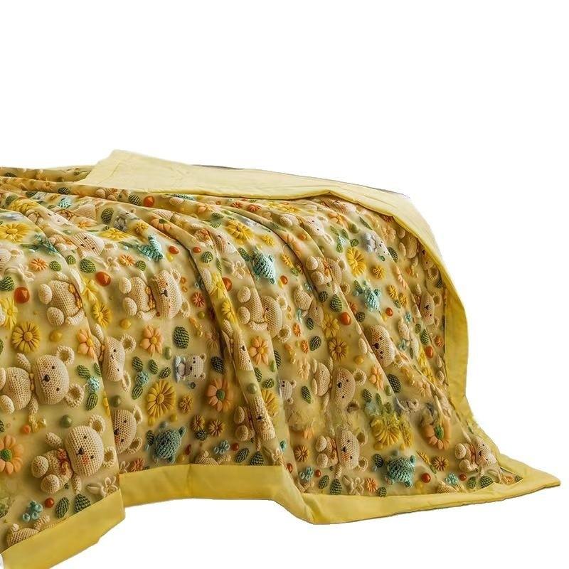 Летнее одеяло с цифровой печатью и мягкой тканью для дома, для подарка