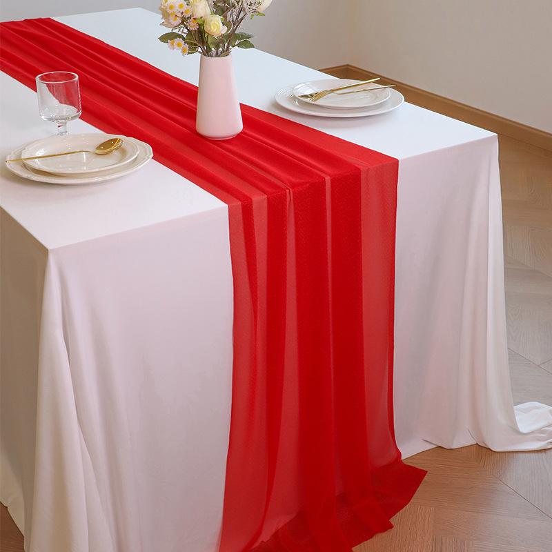 1/5 Упаковка Шифоновый Скатерть-Дорожка Пасха Весна Бохо Рустик 75x300см Свадебный Центральный Декор Дорожка Прозрачный Декор для Девичника Дня Рождения