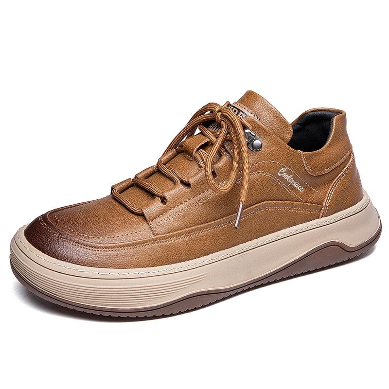 Высококачественная брендовая мужская повседневная обувь из натуральной кожи на толстой подошве коричневые оксфордские туфли для походов мужская обувь для активного отдыха с массажной подошвой