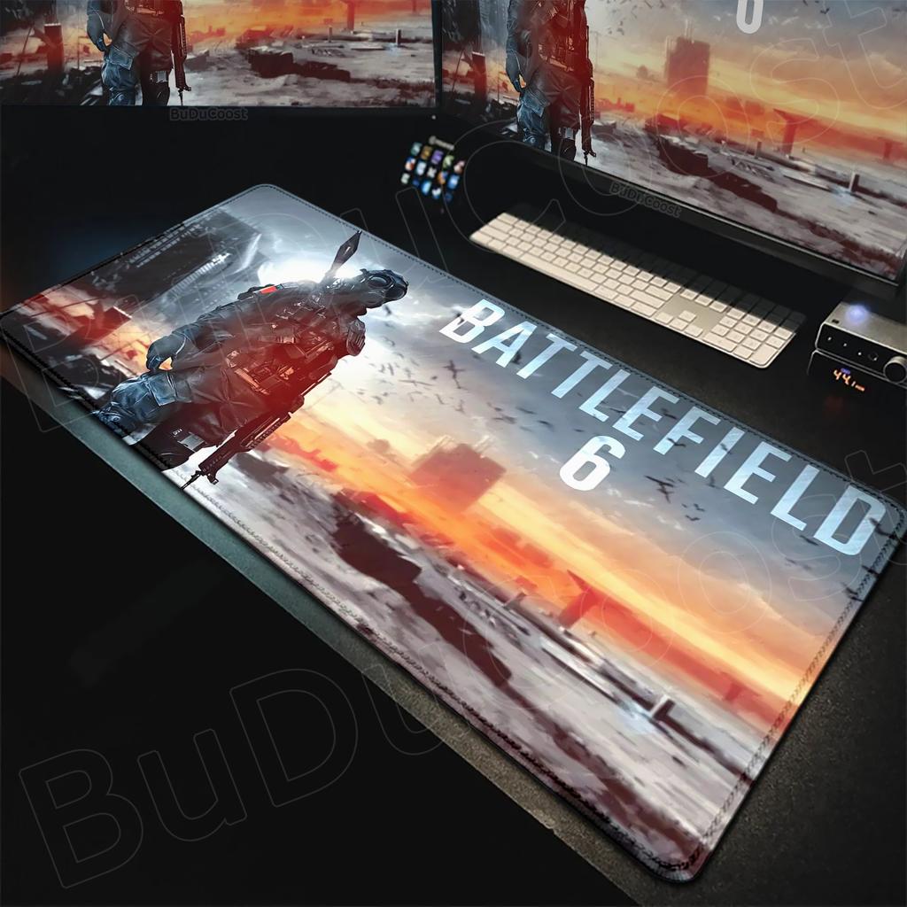 Новые крутые игровые обои Battlefield 6 Коврик для мыши Настольный коврик Большой Нескользящий Нескользящая Клавиатура Эргономичный Офисный Резиновый ПК Домашний Индивидуальный