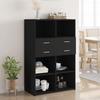 VidaXL Highboard Black 80x42.5x124 Cm Engineered Wood, Buffet, Storage Cabinet, Side Panel, Cabinet, Cupboard 3281386