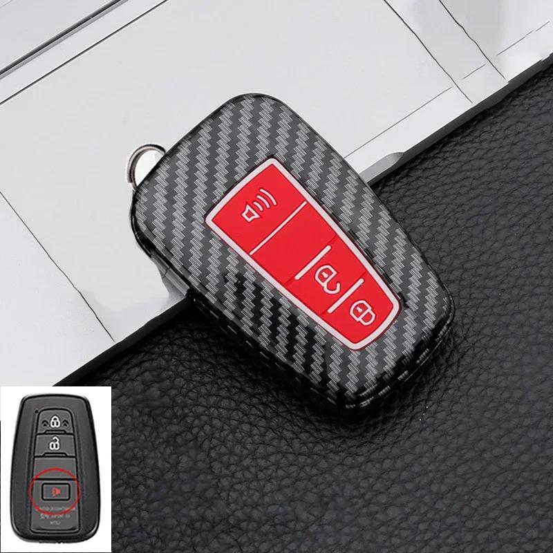 ABS Carbon Fiber Car Key Case Cover Shell For Toyota Prius Camry Corolla CHR C-HR RAV4 Land Cruiser Prado Protector Accessories PQ4