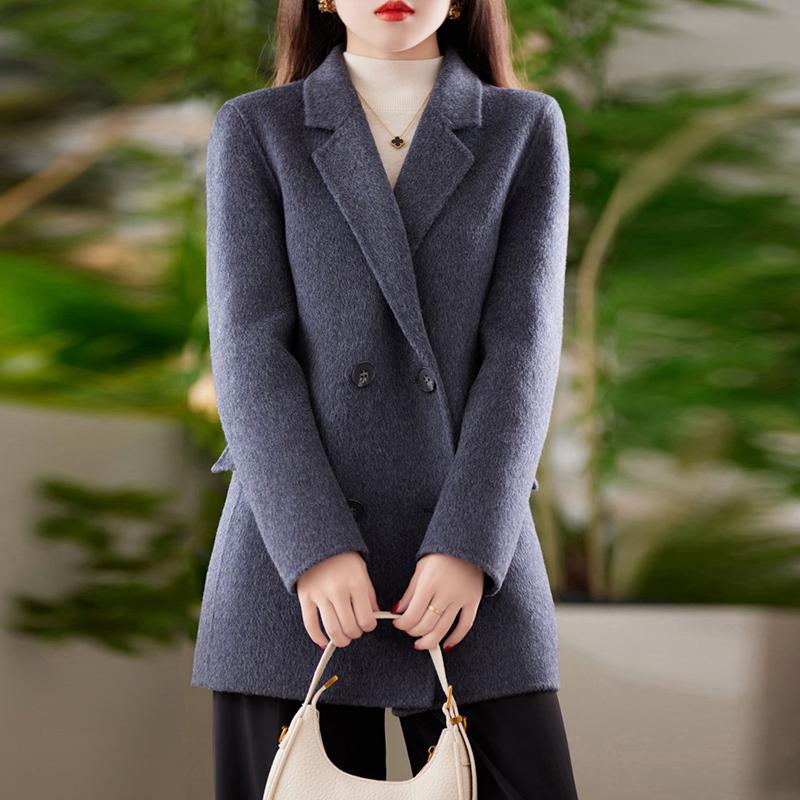 Кашемировое женское пальто TIDENOVEL Осеннее шерстяное длинное пальто ручной работы Пальто-бушлат Зимняя теплая шерстяная куртка Пальто