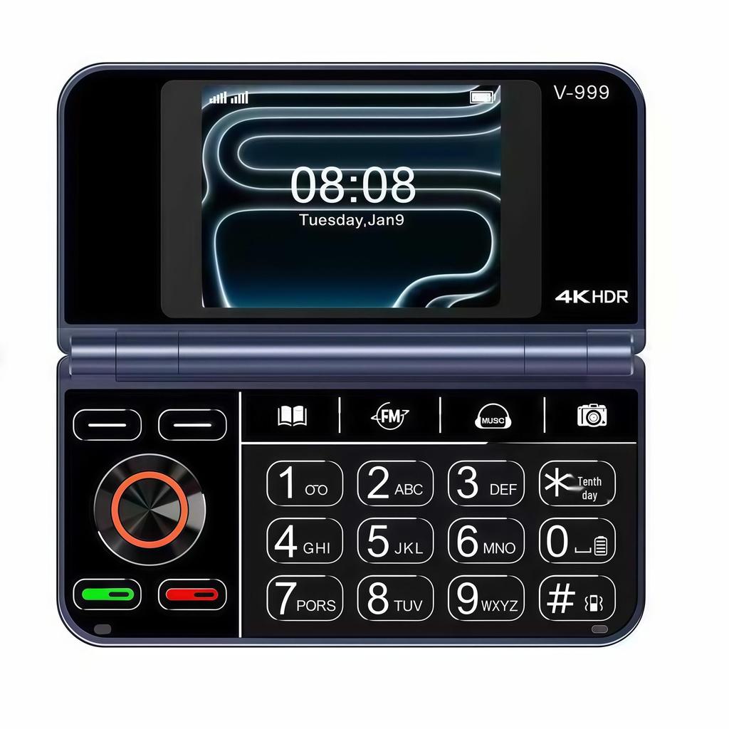 V-999 2G двухэкранный раскладной телефон со складным дизайном для студентов