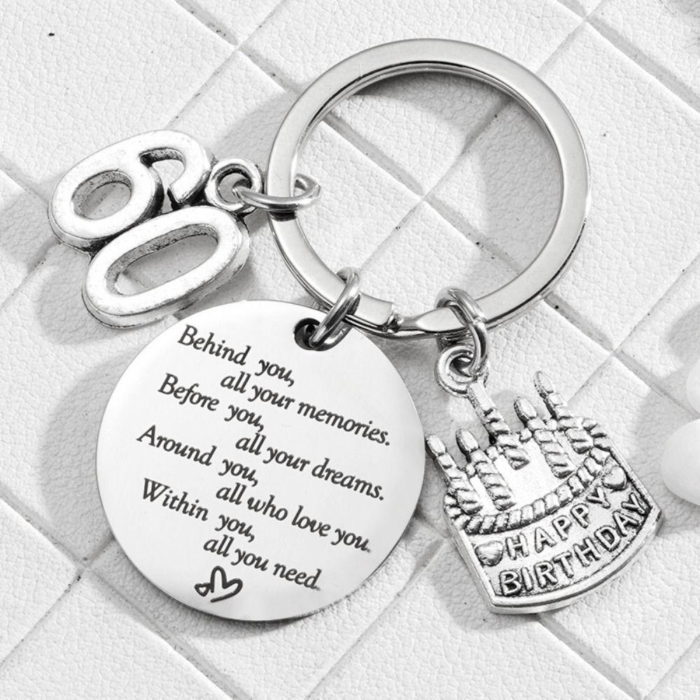 Birthday Stainless Steel Key Chain Stainless Steel Birthday Present Keyring  Jewelry