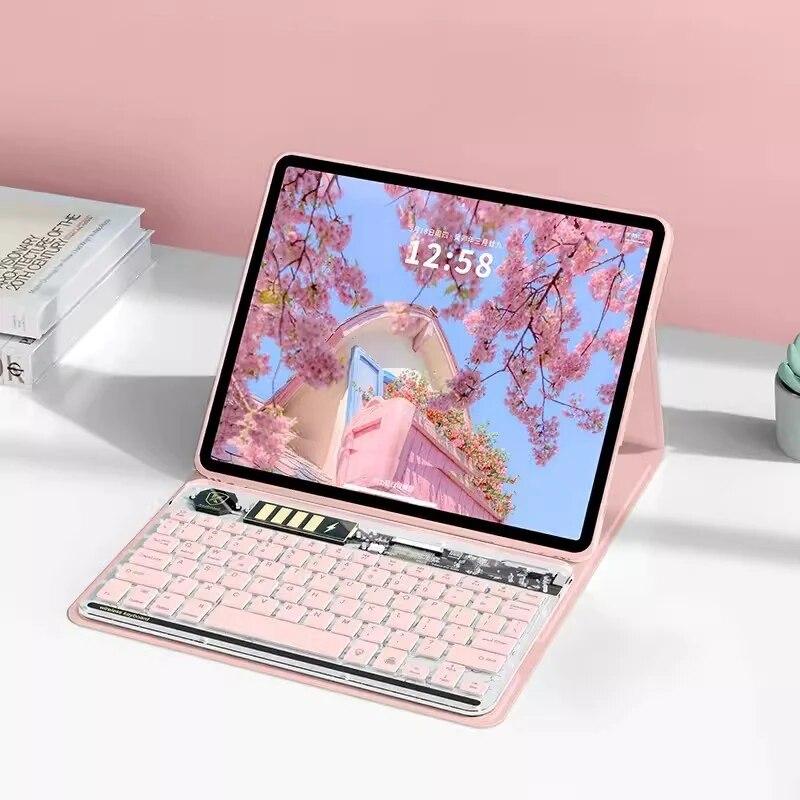 Клавиатура с подсветкой для Redmi Pad SE 2023, 11 дюймов, кожаный чехол 5, 6, 11 дюймов, 6 Pro, 11, 5 Pro, 11 дюймов, для Xiaomi Redmi Pad 10,61, противоударный акриловый чехол