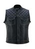 Carlo Leather Vest Motorcycle Waist Coat Diamond Pattern Cruiser Chopper Harley Sons of Anarchy Style