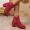 Fashion Women Ankle Boots Trend Outdoor Boots Retro Round Toe Platform High Heels Shoes for Women Spring Autumn Comfortable Boots Female