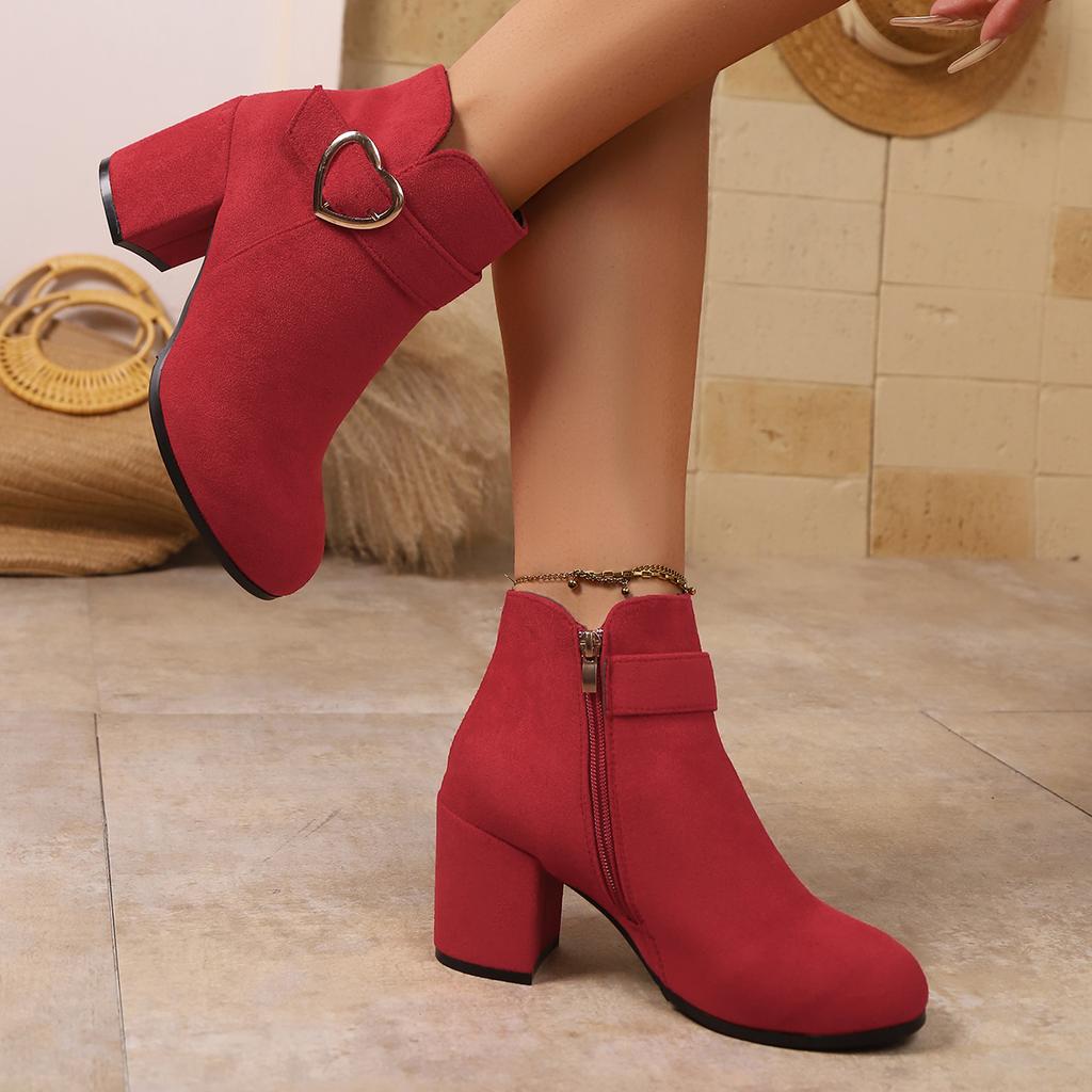 Fashion Women Ankle Boots Trend Outdoor Boots Retro Round Toe Platform High Heels Shoes for Women Spring Autumn Comfortable Boots Female