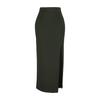 Black Smart Crepe Slit Detailed Maxi High Waist Stretchy Knitted Skirt Twoss23et00351