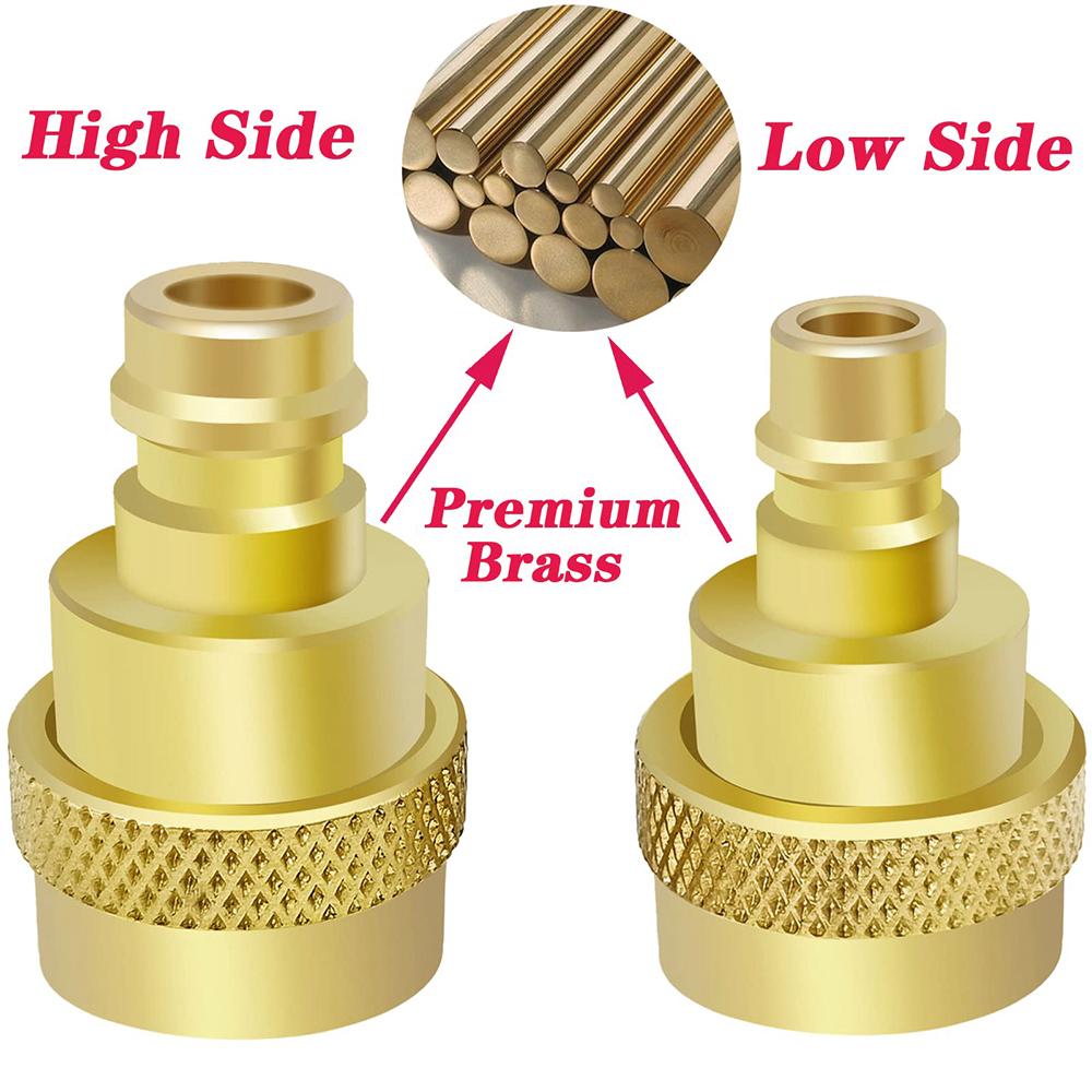 2 шт. Набор для преобразования кондиционера R134a в R1234yf, быстрый адаптер, регулируемый разъем высокого и низкого напряжения, система хладагента кондиционера