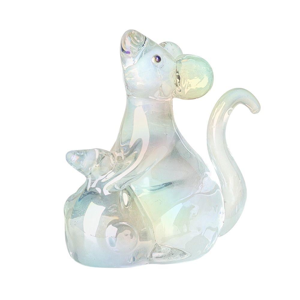 Привлекающий богатство хрустальный сувенир в виде крысы Изысканные настольные украшения Красивая модель животного Настольный
