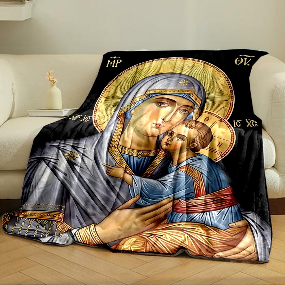 Iconic Religious Art on Blanket DesignFlannel blanket for bedroom, living room, sofa, and nap