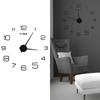 DIY Wall Clock Acrylic Frameless Mirror Surface Wall Sticker Clock Decor for Living Room BedroomBlack
