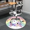 1pc Unicorn Rainbow Flowers Chair Carpet for Office, Round Polyester Mat, Indoor Decor for Office, Washable Non-slip Carpet yy251219078