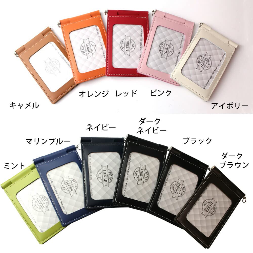 Pass 4 Side Cowhide Coil Rotating Made In Commuter Pass Camel [HERBE] Case, Storage, Strap, Type, Japan, Holder,